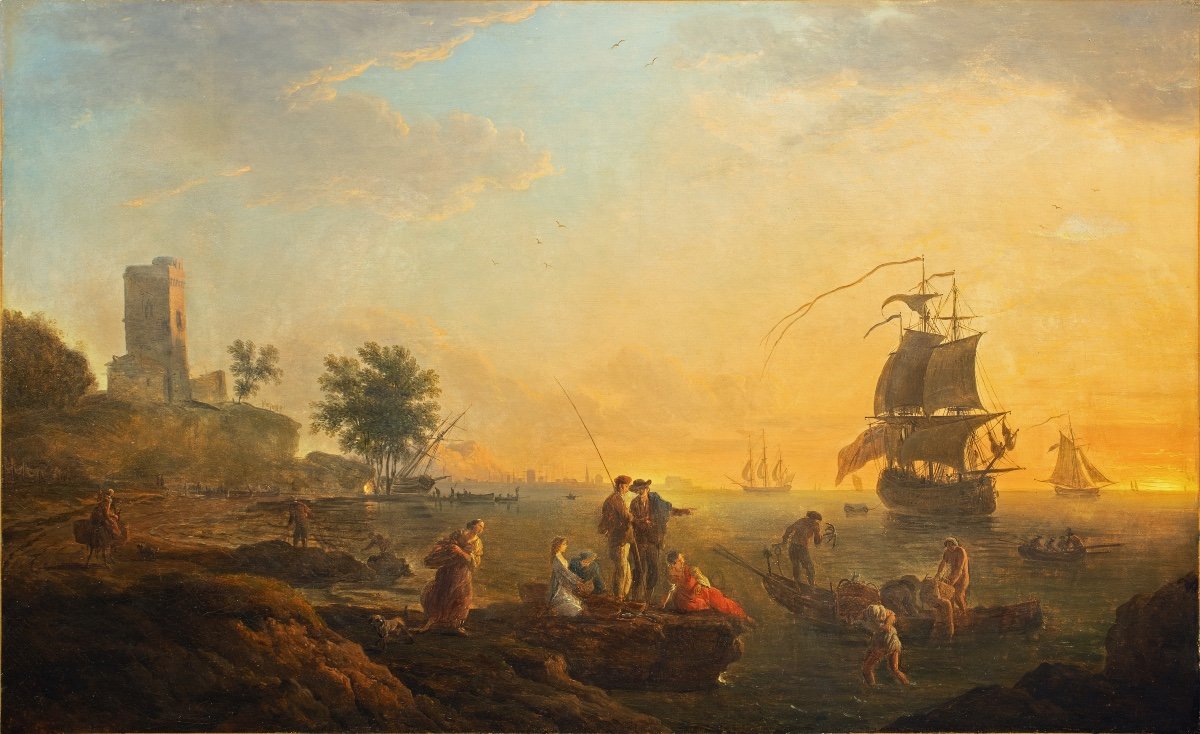 Marine Méditerranéenne au matin. Claude Joseph Vernet (1714-1789) Atelier-photo-4