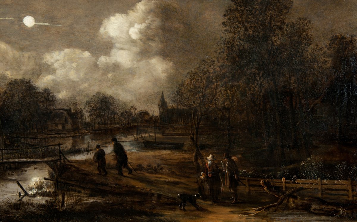 Landscape In The Moonlight Animated Characters. Aert Van Der Neer (1603-1677)-photo-4