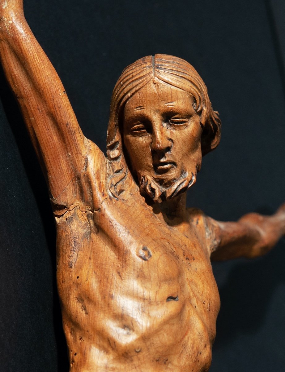 Christ In Carved Wood. Italy End Of XVIth Century-photo-2