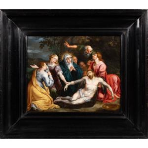The Deposition Of Christ. Flemish School From The 17th Century