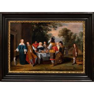 Banquet In A Park. Christoffel Jacobsz Van Der Laemen (1606-1651)