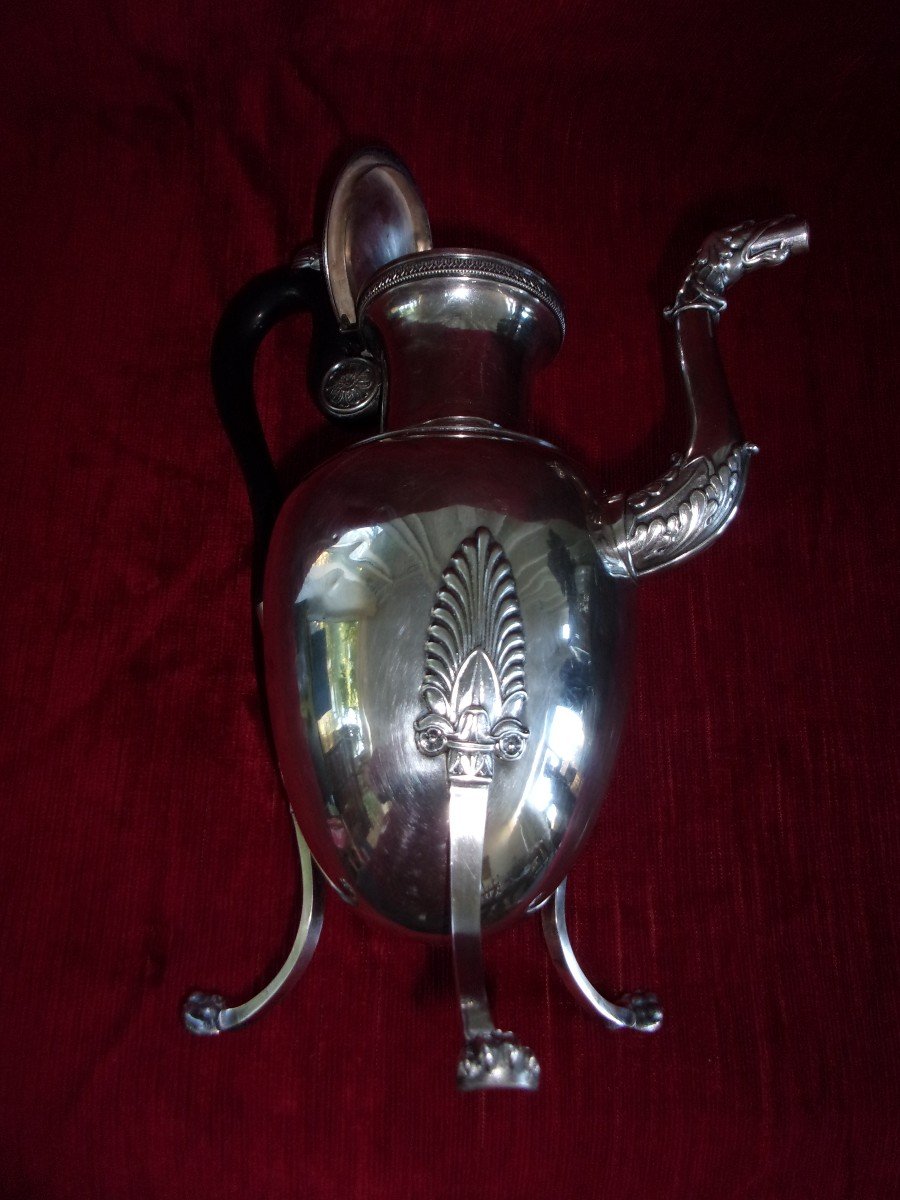 Large Silver Jug With The Old Man Mo .durand 1828-1838 H 30cm-photo-2