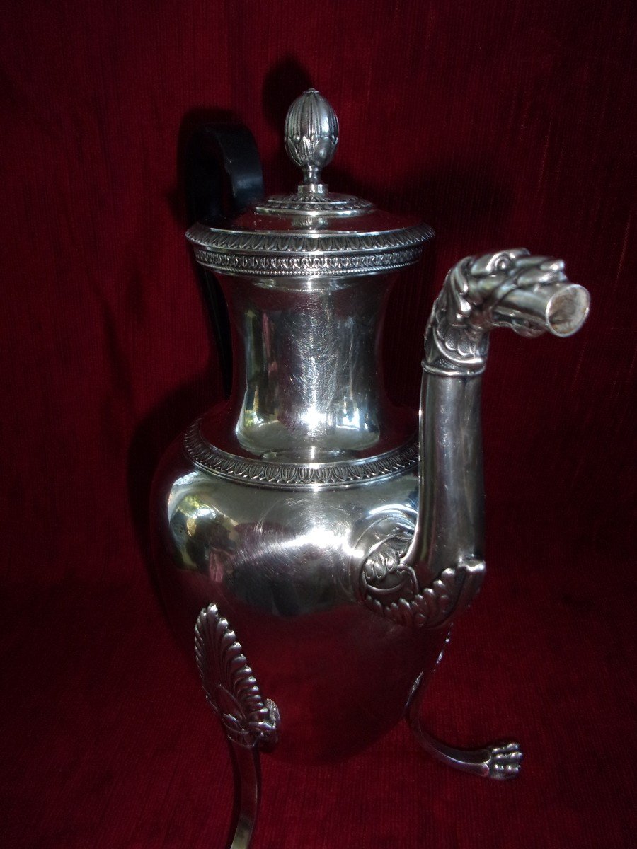 Large Silver Jug With The Old Man Mo .durand 1828-1838 H 30cm-photo-4