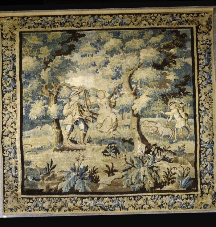 Tapisserie Aubusson   Verdure Animée  époque  XVIIe