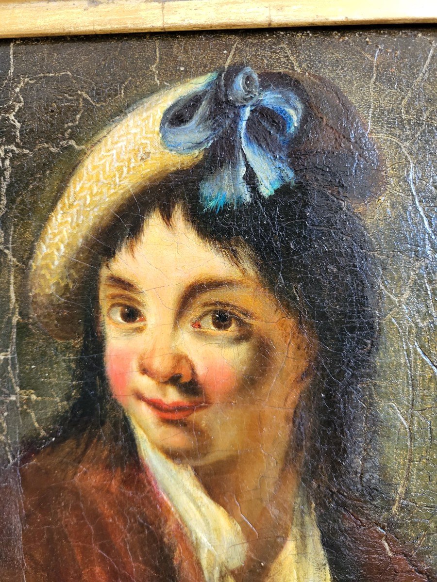 école Française  Du XVIII E Paire De Portraits d'Enfant Huile /t-photo-4