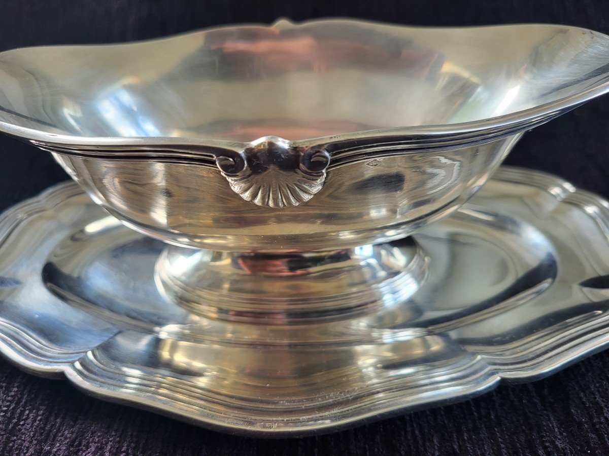 Sauceboat Silver Minerva Louis XV Style Late Nineteenth-photo-3