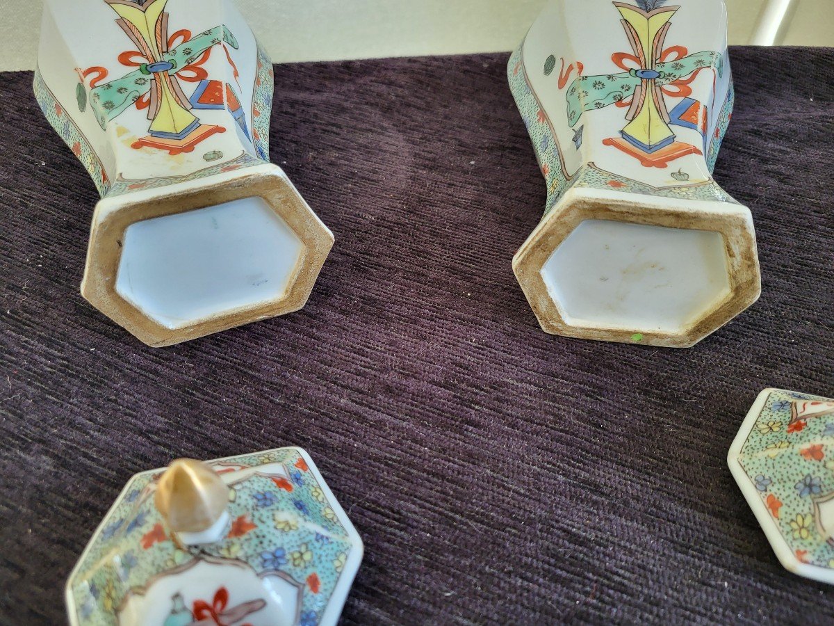 Pair Of Dlg China Porcelain Covered Potiches Nineteenth Century-photo-4