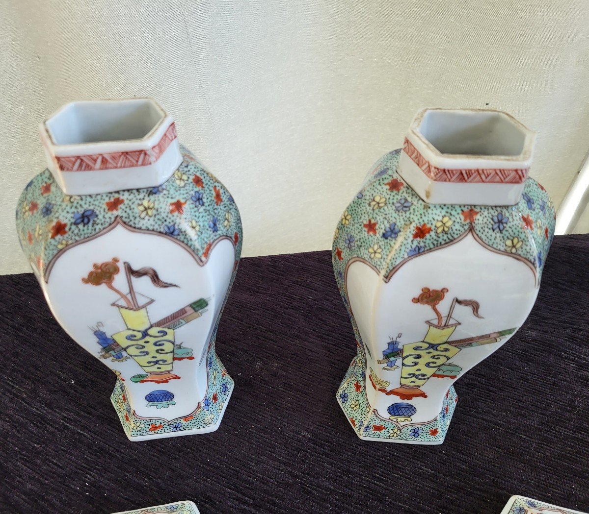 Pair Of Dlg China Porcelain Covered Potiches Nineteenth Century-photo-2