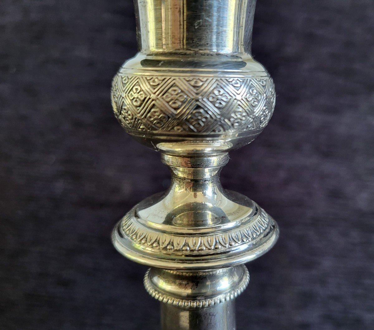 Pair Of Candlesticks In Silver Restoration Nineteenth Century-photo-3