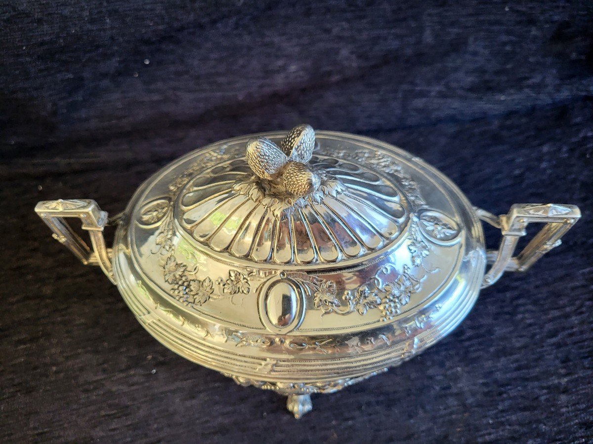 Silver Sugar Bowl Minerva Louis XVI 19th Century-photo-3