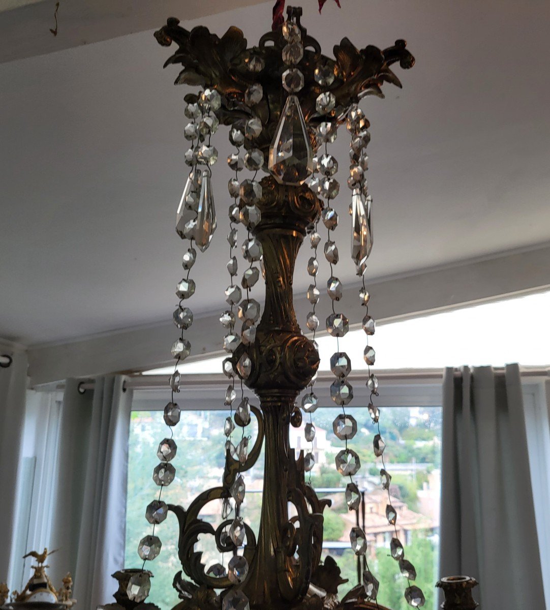 Important Bronze Chandelier 18 Lights Napoleon III Period H 108-photo-5