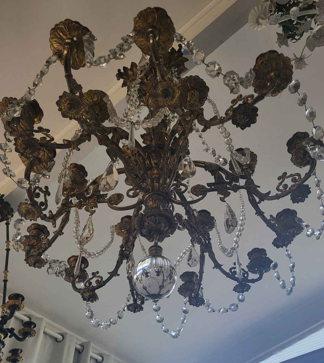 Important Bronze Chandelier 18 Lights Napoleon III Period H 108-photo-8