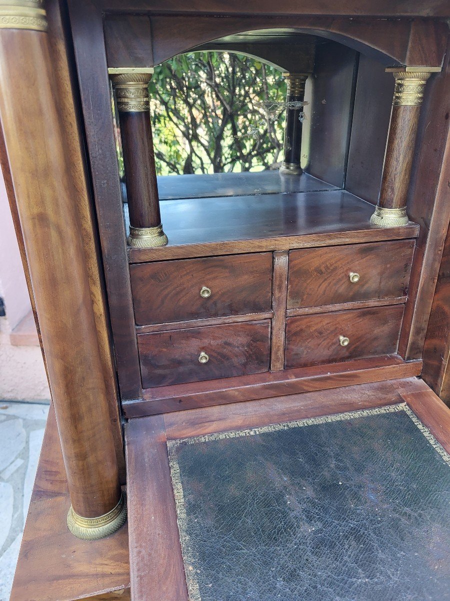 Bonheur Du Jour Mahogany Desk Empire Period Early 19th Century-photo-4