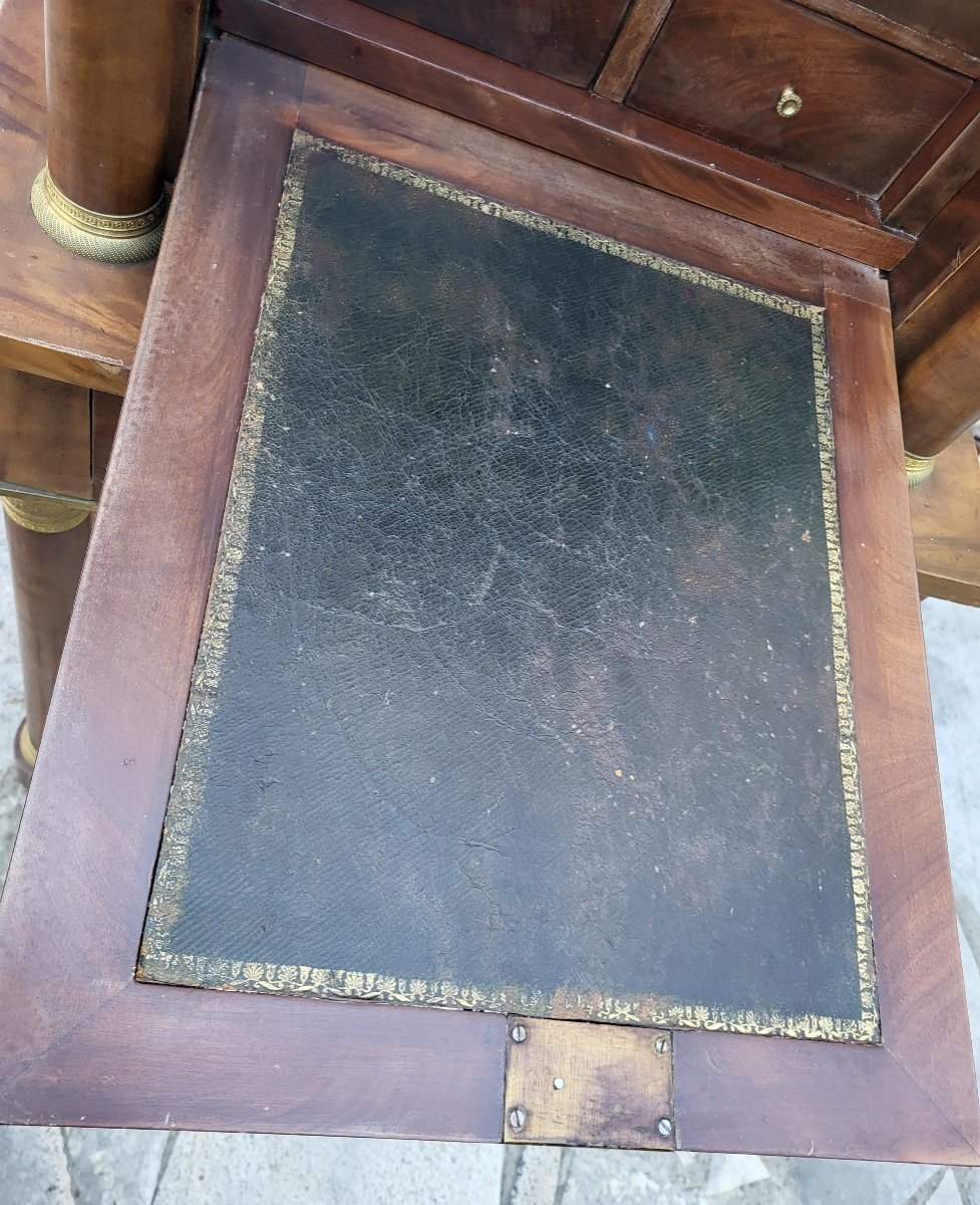 Bonheur Du Jour Mahogany Desk Empire Period Early 19th Century-photo-2