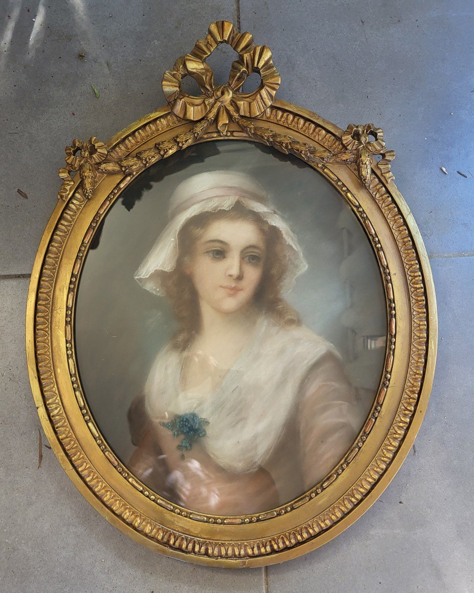 English School Early 19th Century Pastel Portrait Young Elegant Frame-photo-2