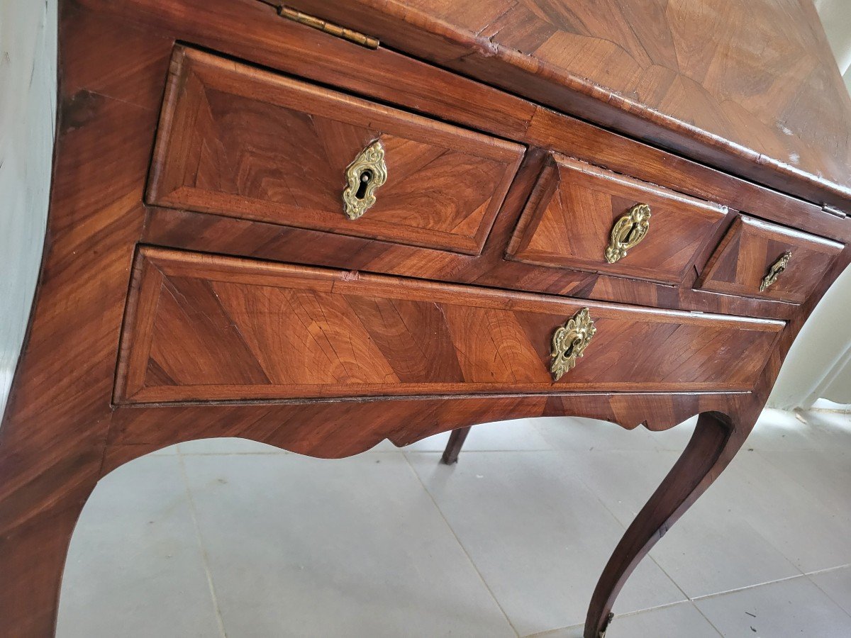 Bureau De Pente  Bois de violette époque Louis XV  XVIIIe -photo-1