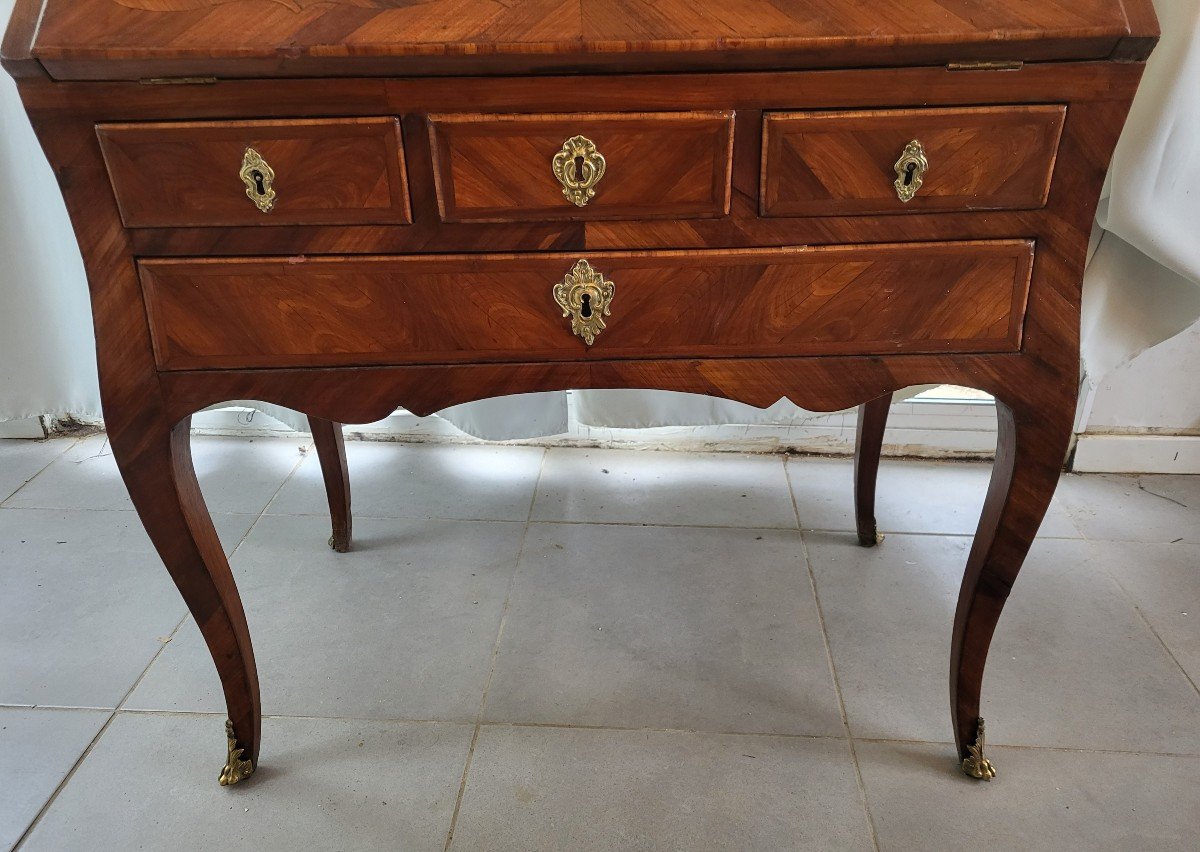 Bureau De Pente  Bois de violette époque Louis XV  XVIIIe -photo-5