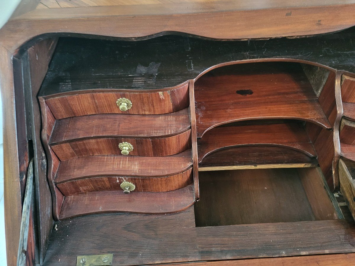 Bureau De Pente  Bois de violette époque Louis XV  XVIIIe -photo-8