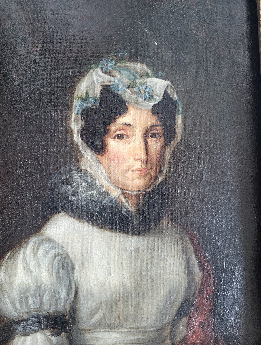 Portrait Lady Quality Oil S/t Early 19th Century-photo-2