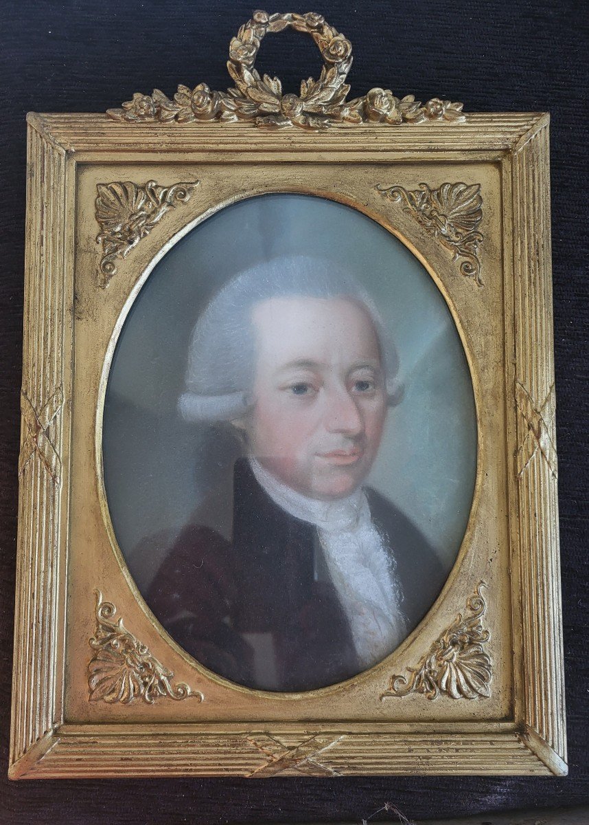 Pair Of Portraits 18th Century Pastels Frames-photo-3