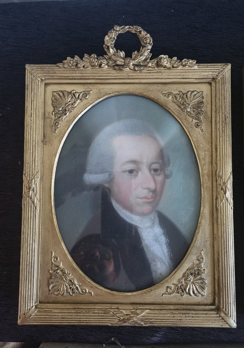 Pair Of Portraits 18th Century Pastels Frames-photo-3