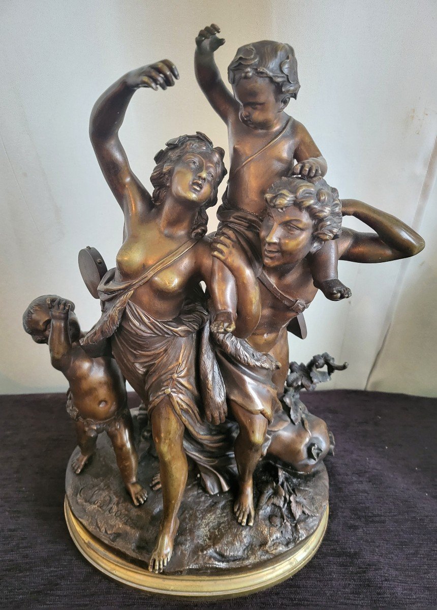 Bronze Sculpture Fauna Signed Clodion 19th Century-photo-3