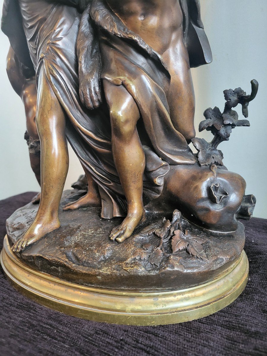 Bronze Sculpture Fauna Signed Clodion 19th Century-photo-3