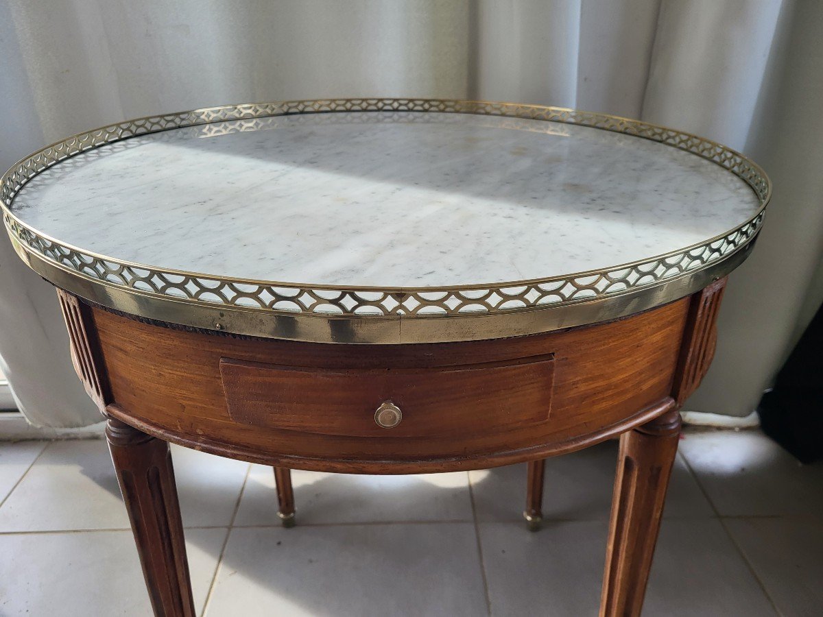 Table  Bouillotte  Acajou blond époque  Louis XVI  XVIII E Siècle  Be-photo-4