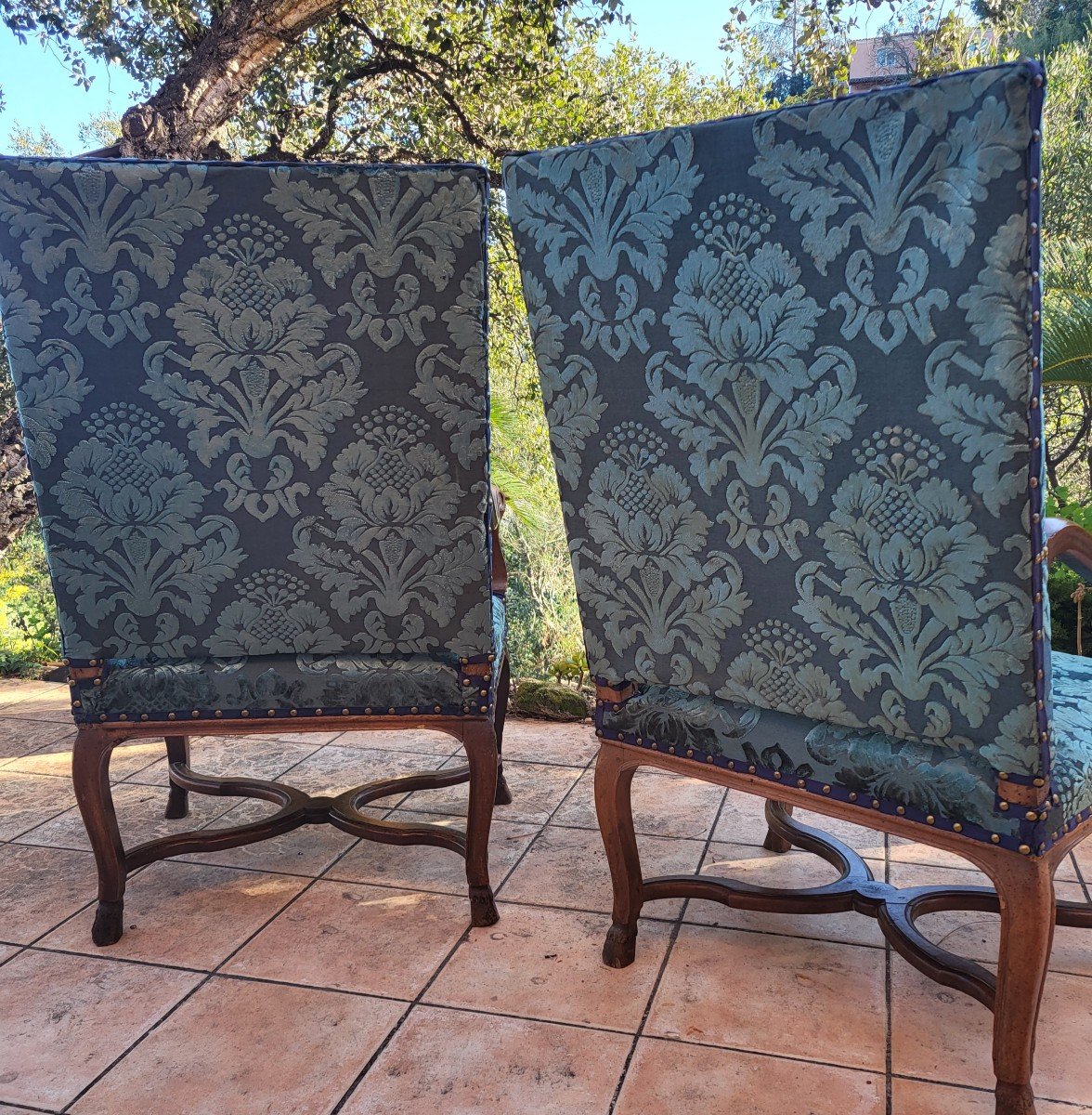 Pair Of Large Armchairs From The Regency Period Early 18th Century -photo-1