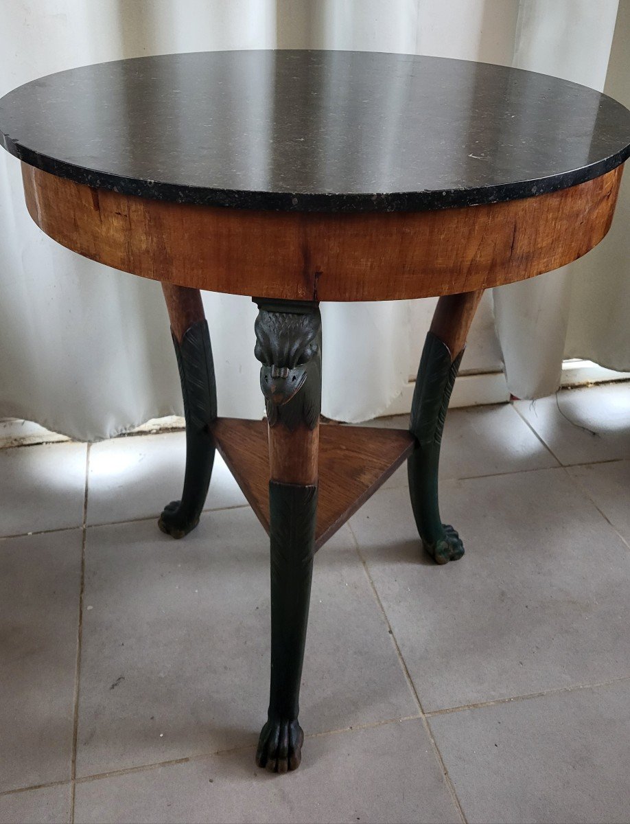 Pedestal Table With Griffons Lacquered Mahogany Consulate Period Late 18th Century -photo-4