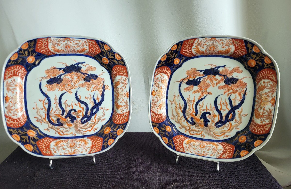 Pair Of Imari Porcelain Dishes Japan 19th Century -photo-5