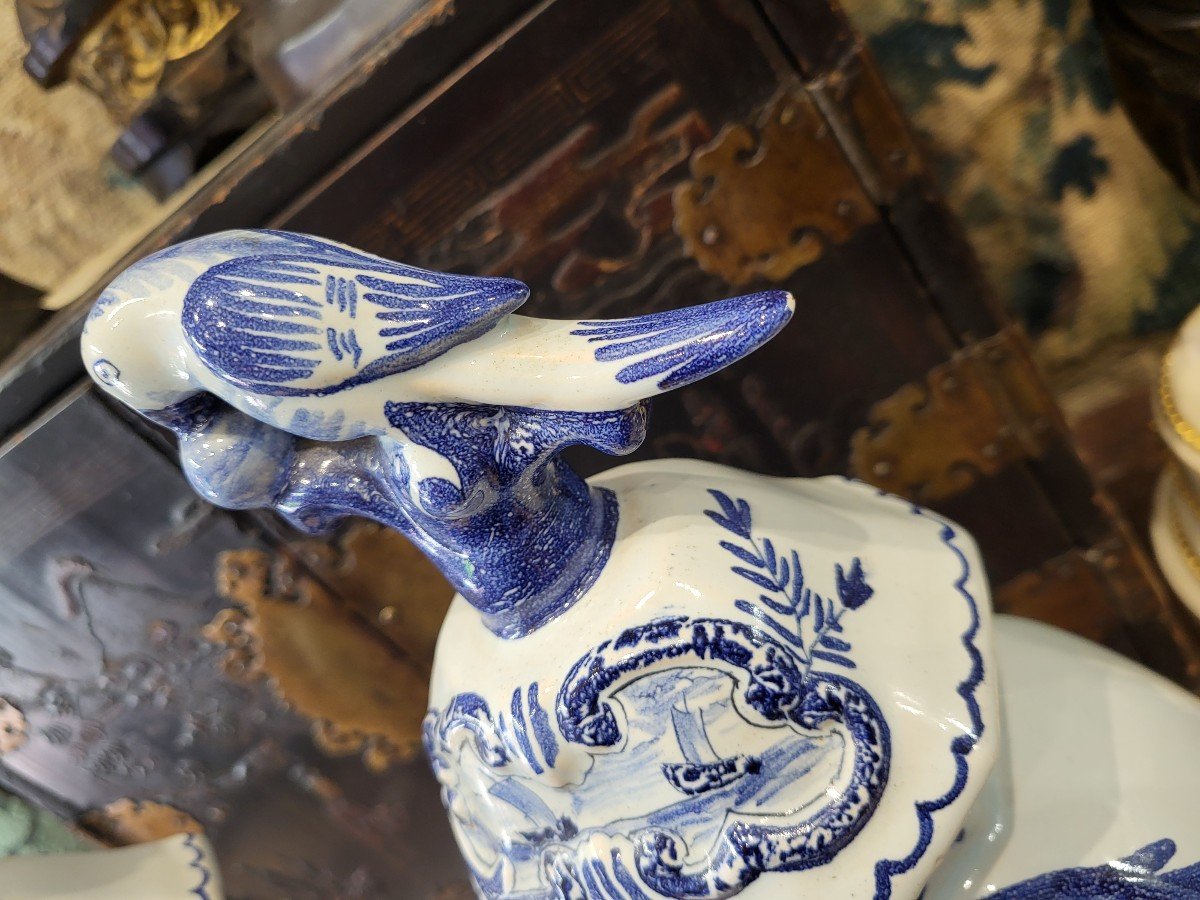 Pair Of Delft Potiches 19th Century H39cm-photo-1