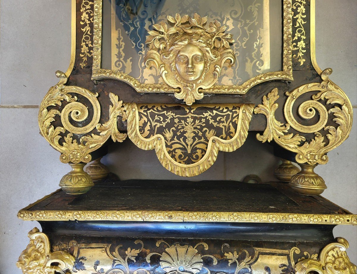 Important Boulle Cartel Sign Jean Jolly Louis XIV Period H 130cm-photo-1