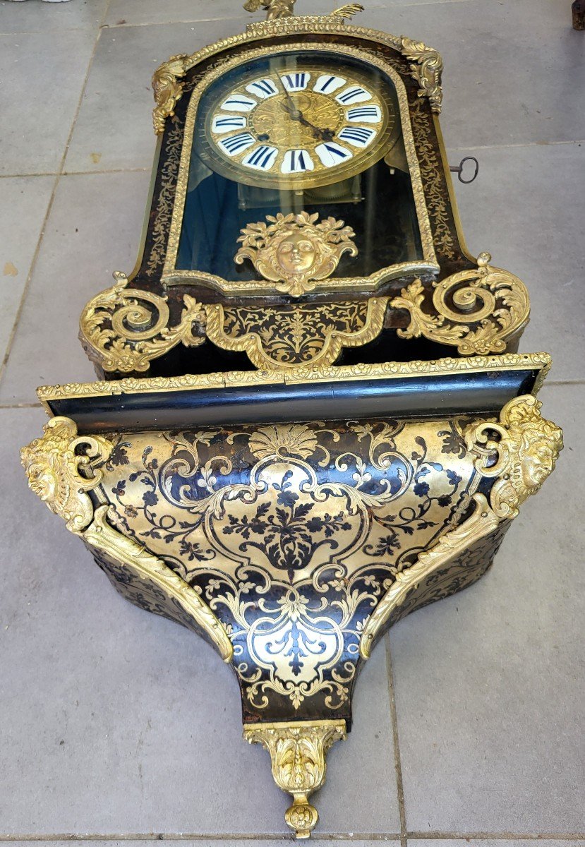 Important Boulle Cartel Sign Jean Jolly Louis XIV Period H 130cm-photo-6