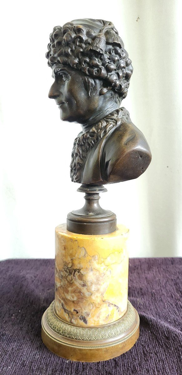 French School Early 19th Century Bronze Bust Of Jj Rousseau H37cm-photo-3