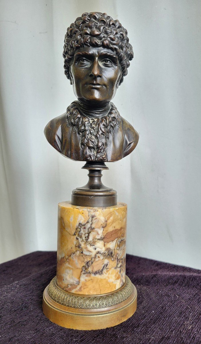 French School Early 19th Century Bronze Bust Of Jj Rousseau H37cm