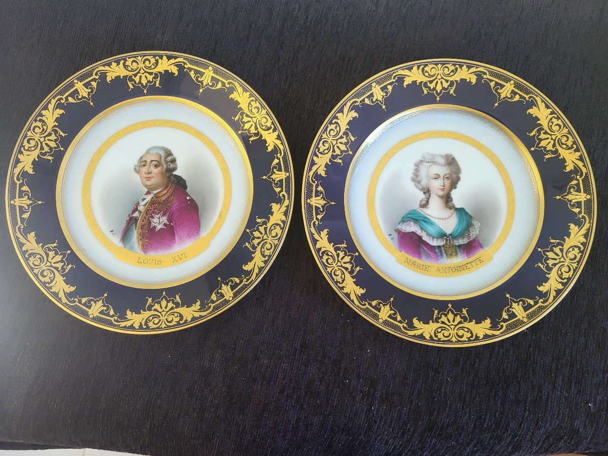  Sèvres Manufacture Pair Of Louis XVI Plates 1844 Ep Lph-photo-6