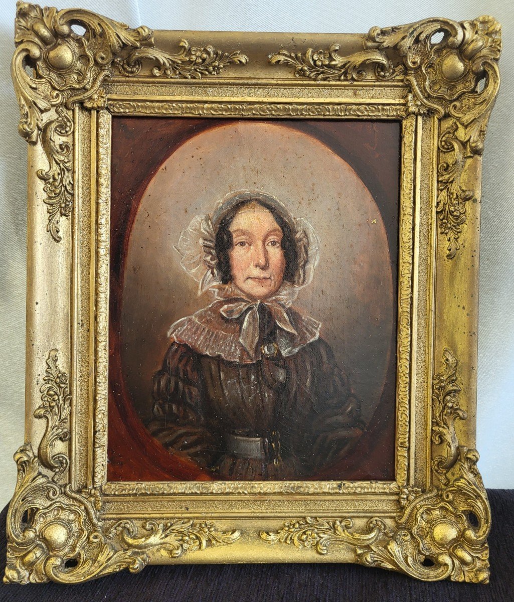 French School Presumed Portrait Of The Countess Of Segur H/t Ep 19th 