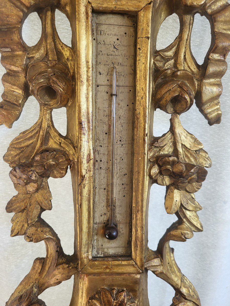 Golden Wood Barometer Louis XVI XVIIIth Century -photo-4