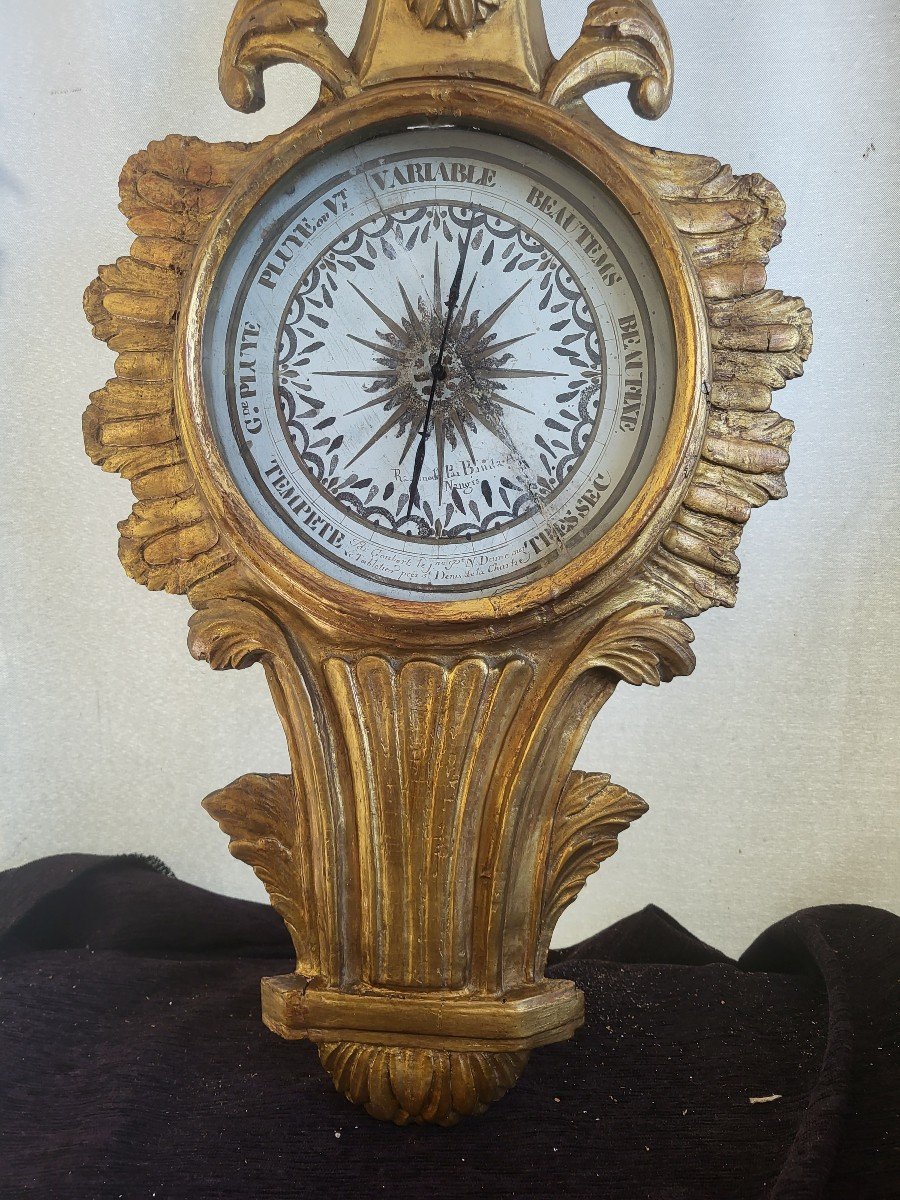 Golden Wood Barometer Louis XVI XVIIIth Century -photo-8