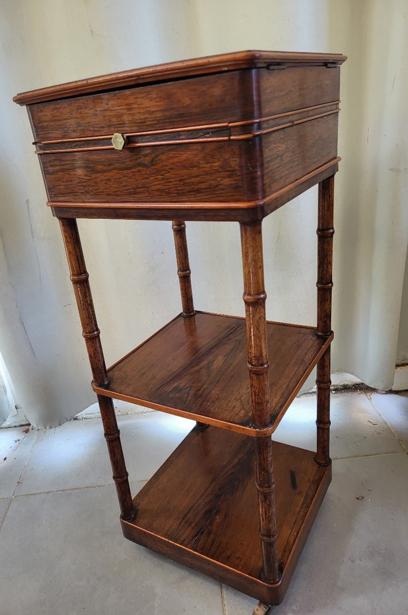 Rosewood Watercolorist Table Restoration Period Early 19th Century -photo-2