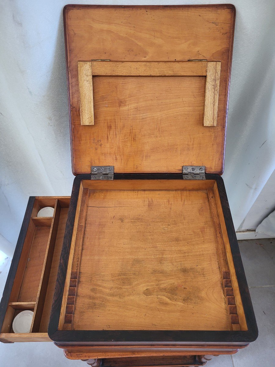 Rosewood Watercolorist Table Restoration Period Early 19th Century -photo-3