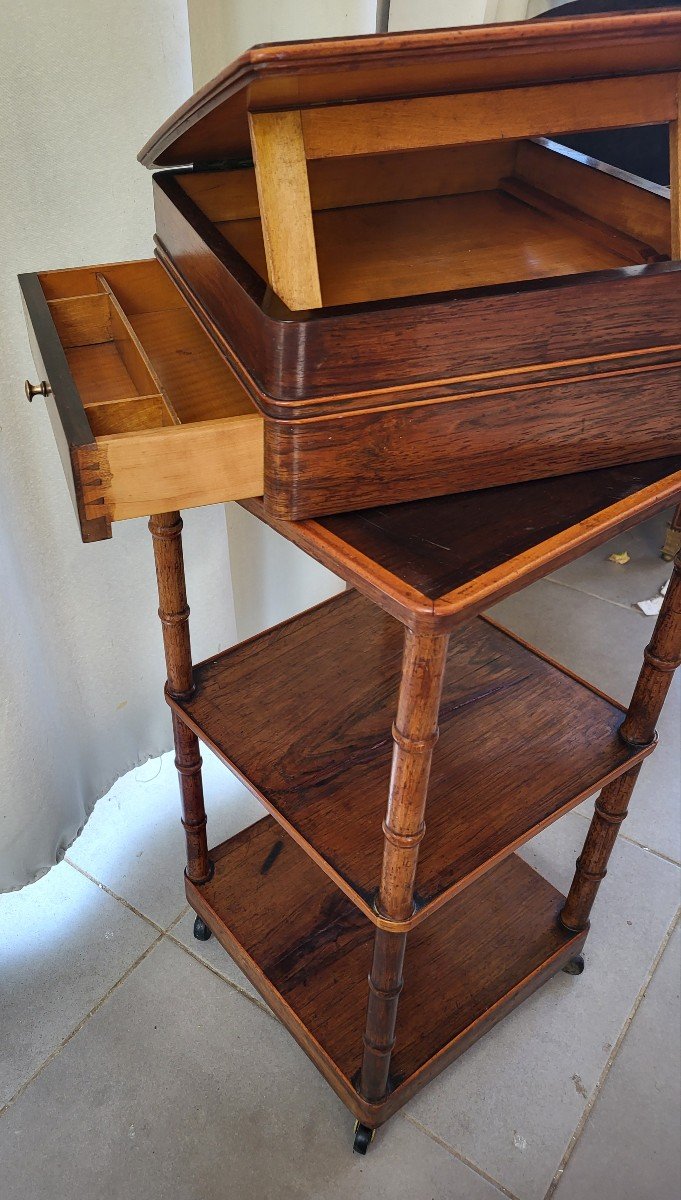 Rosewood Watercolorist Table Restoration Period Early 19th Century -photo-5