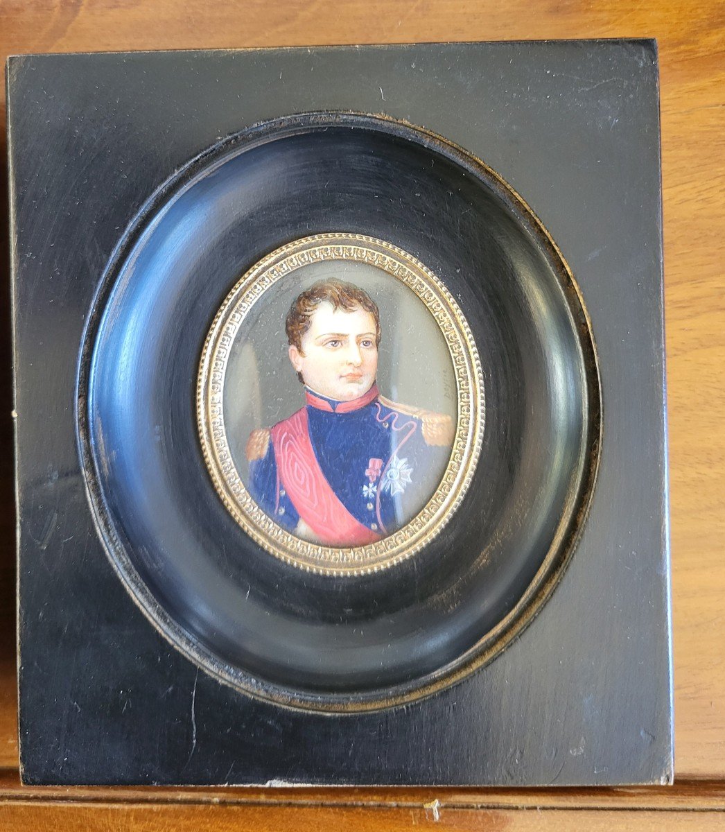 French School 19th Century Napoleon 1st And Josephine Signed Miniatures -photo-2