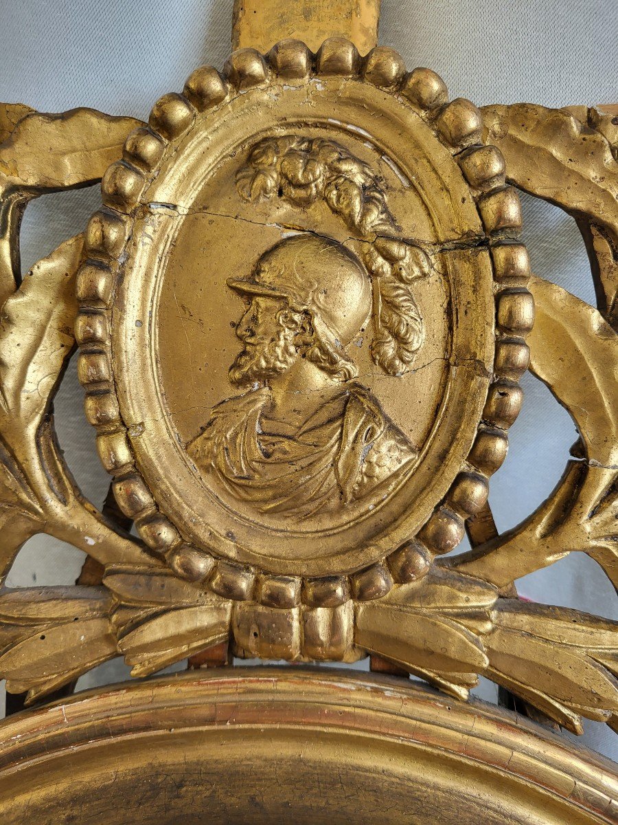 Barometer Au Guerrier Gilded Wood Louis XVI Period Late 18th Century Complete -photo-4