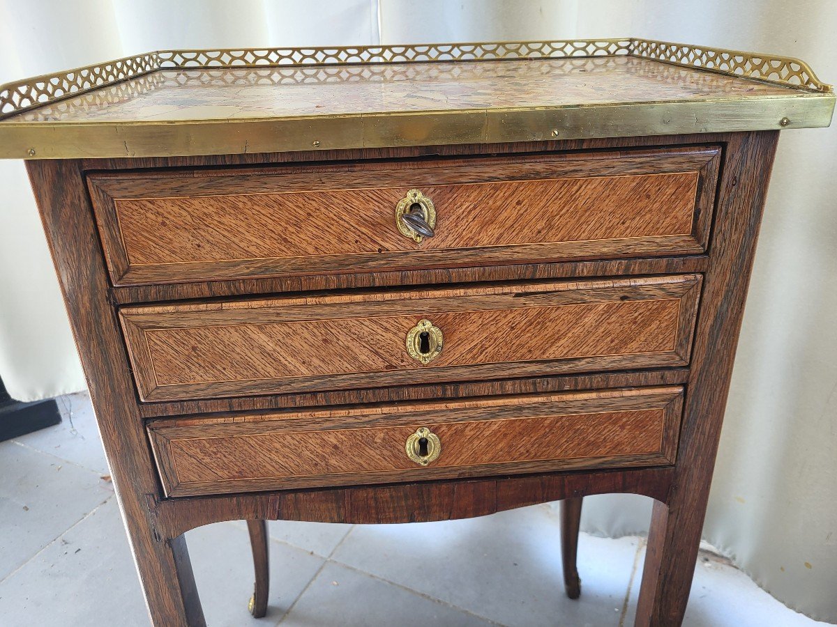 Louis XV Period 18th Century Chiffonniere Marquetry Coffee Table -photo-1