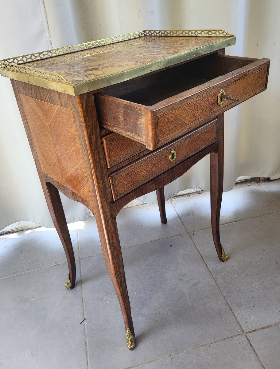 Louis XV Period 18th Century Chiffonniere Marquetry Coffee Table -photo-7