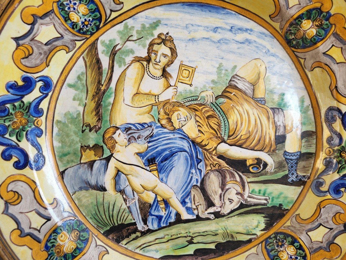 Large Majolica Dish, Italy, 19th Century -photo-2