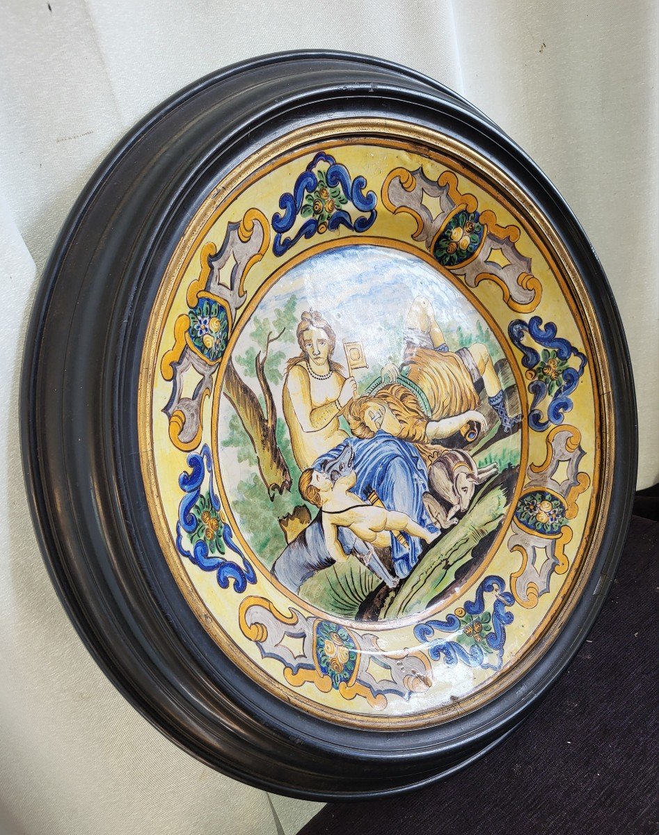 Large Majolica Dish, Italy, 19th Century -photo-4