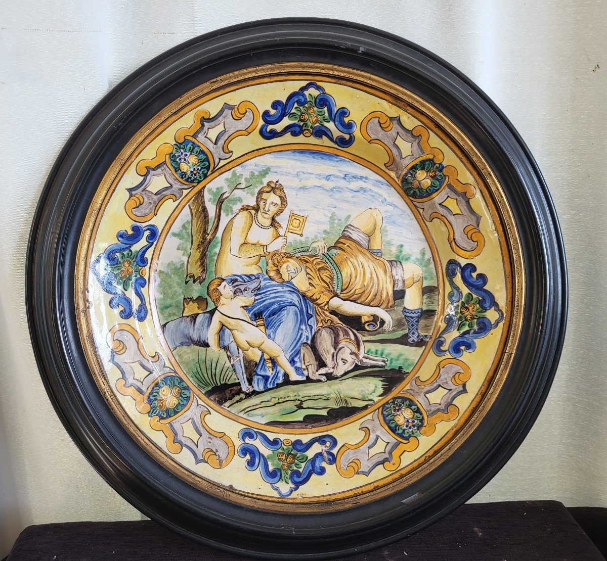 Large Majolica Dish, Italy, 19th Century -photo-7